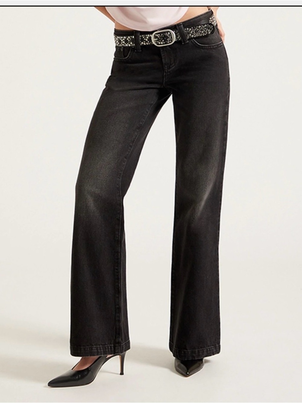 PAC SUN Black Charlie Baggy Boot Leg Low Rise Relaxed Fit Women's Jeans Size 26